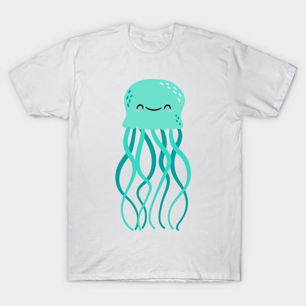 Happy Jellyfish T-Shirt by edwardecho